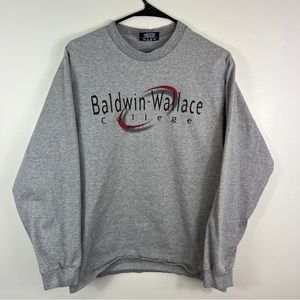 Baldwin Wallace College Longsleeve Tshirt Jansport Made USA Small Gray Vintage